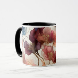 Elegante abstrakte Blumenkunst-Tasse moderne botan Tasse