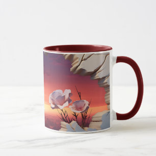 Elegante Abstrakte Blumenschlucksack-Tasse mit 3D  Tasse