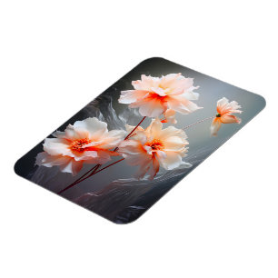 Elegante abstrakte Blush-Blume Nebeliger Fluss Magnet