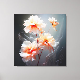 Elegante abstrakte Blush-Blume Nebelströmung Leinwanddruck