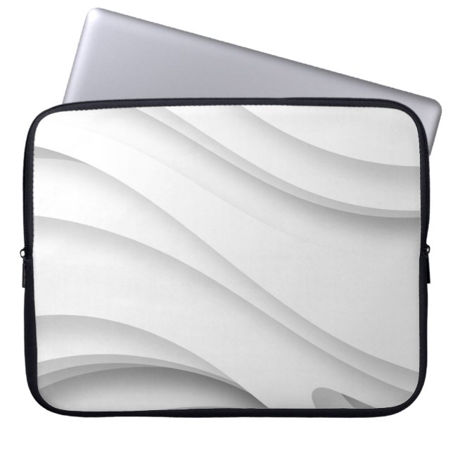 Elegante Abstrakte, einfarbige Waves Laptopschutzhülle (Vorderseite)