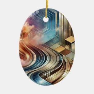 Elegante Abstrakte Einrichtung Keramik Ornament