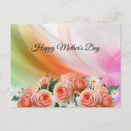 Elegante, Abstrakte, farbenfrohe Linien, Rose Postkarte