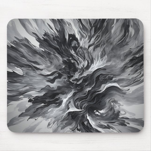 Elegante Abstrakte Flammen und Rauch Mousepad (Vorne)