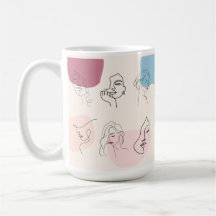 Elegante Abstrakte Frauen Art Tasse