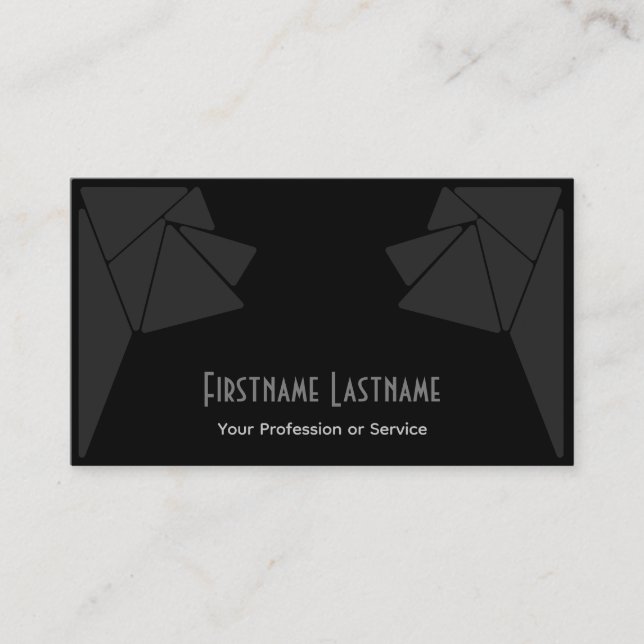 Elegante abstrakte, graue Dreiecke-Mosaikfliesen Visitenkarte (Vorderseite)