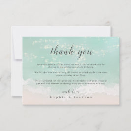 Elegante abstrakte Hochzeit am Meer Dankeskarte