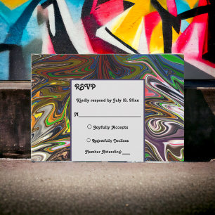 Elegante, Abstrakte Hochzeit RSVP Karte