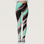 elegante abstrakte Imitate Rose Gold, schwarz-grau Leggings<br><div class="desc">Modernes und stilvolles Design mit geometrischen Figuren der Imitate Rose Gold,  Schwarz,  Grau und Minze.</div>