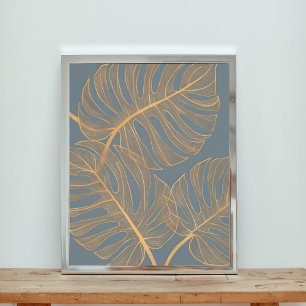 Elegante Abstrakte Kunst, Dichtung und Gold Fotodruck