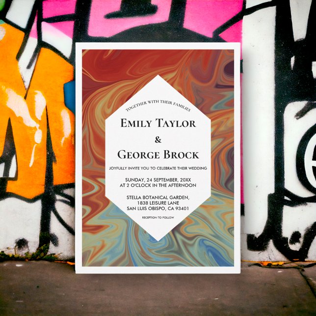 Elegante Abstrakte Moderne Einfache Hochzeit Einladung (Von Creator hochgeladen)