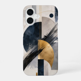 Elegante abstrakte navy-goldene Handyhülle iPhone 16 Hülle