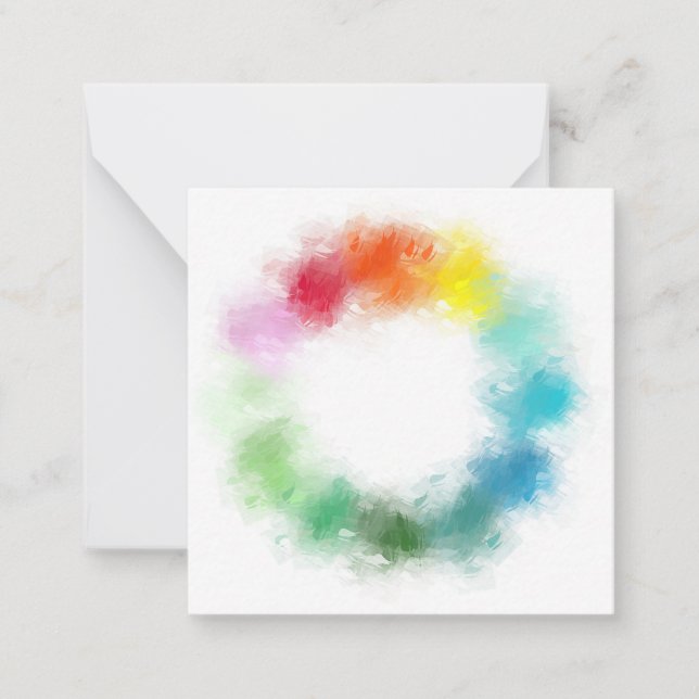 Elegante Abstrakte Rainbow-Farbvorlage Mitteilungskarte (Vorderseite)