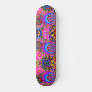 Elegante, abstrakte Retro-Rosa Blume Sonnenblumen Skateboard