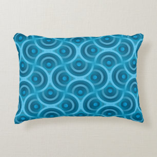 Elegante abstrakte Ripple nahtlos Vintag-blau Rück Dekokissen