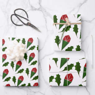 Elegante Abstrakte Rote Rosen & Blätter Blumenmust