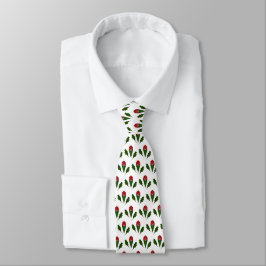 Elegante Abstrakte Rote Rosen und Holly Holiday Krawatte