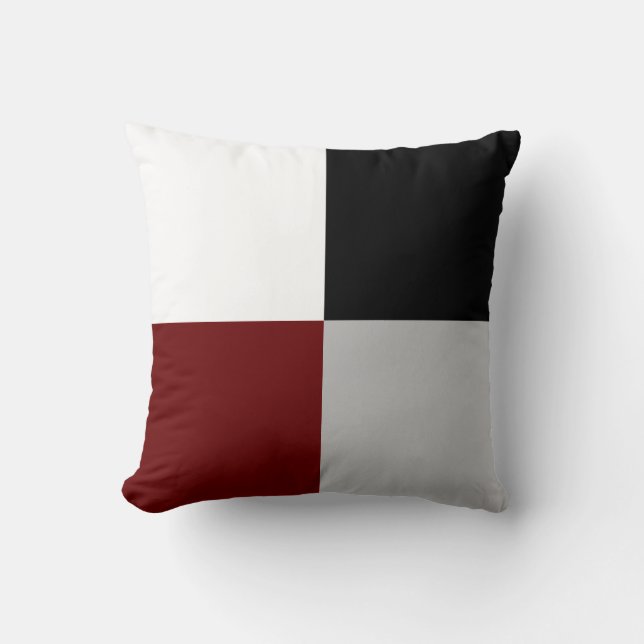 Elegante Abstrakte, schwarze, rote, graue und weiß Kissen (Vorderseite)
