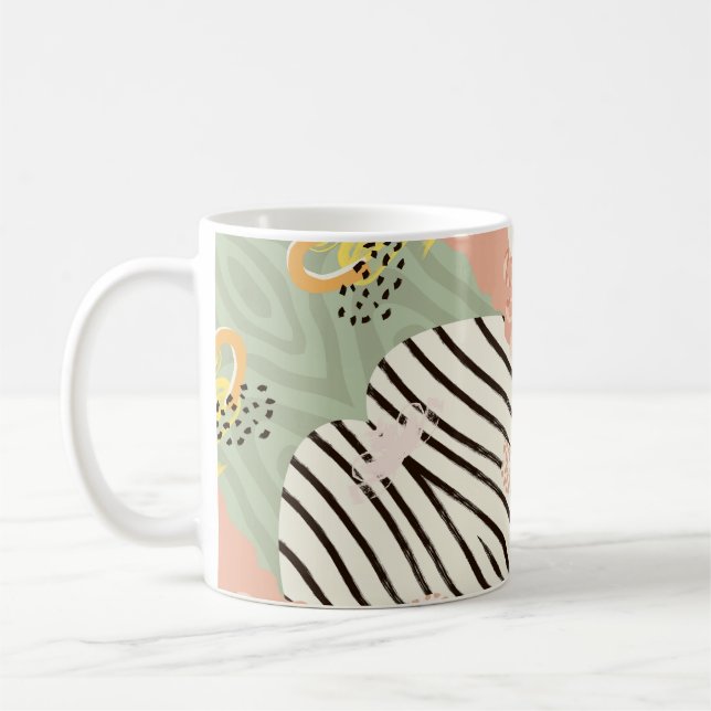 Elegante Abstrakte Tasse - Luxe Metallic & Soft Co (Links)