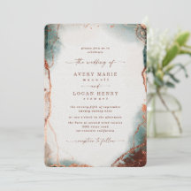 Elegante Abstrakte Wasserfarbe Terra Cotta Wedding