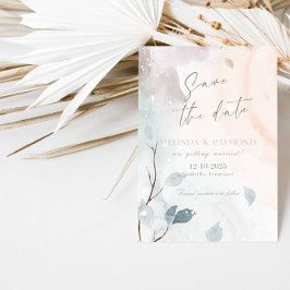 Elegante Abstrakte Winter-Save the Date Hochzeitsk Einladung