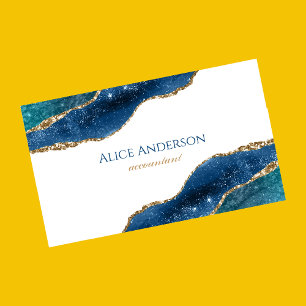 Elegante Achat Galaxie BLAU Gold Buchhalter Geschä Visitenkarte