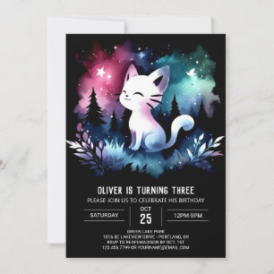 Elegante Adorable Cat Birthday Einladung