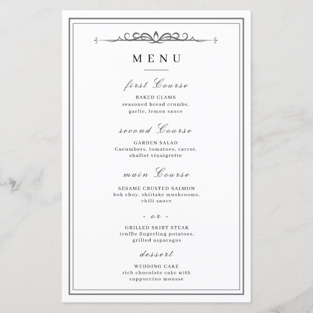 Elegante Affair minimalistische Hochzeit (Vorderseite)
