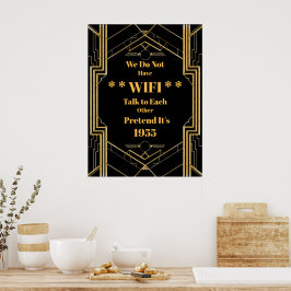 Elégante affiche Art Déco Gatsby Unplugged Mariage
