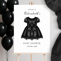 Élégante Affiche de bienvenue de Baby shower gothi