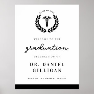 Élégante Affiche de bienvenue de diplôme d'études 