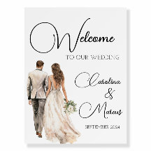 Elégante Affiche de bienvenue de mariage, Affiche