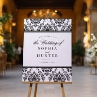 Élégante Affiche de bienvenue de Mariage damassé B