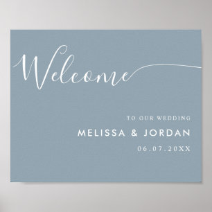 Élégante Affiche de bienvenue Mariage de script si