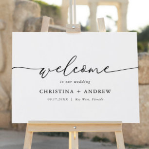Élégante affiche de bienvenue minimaliste du Maria