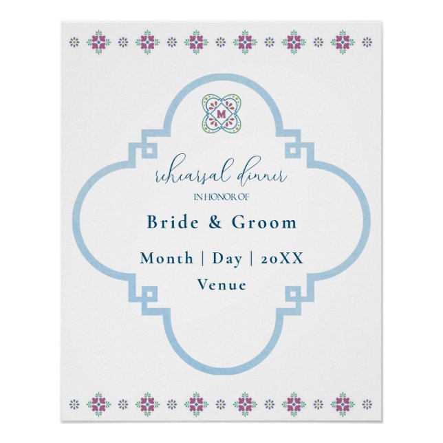 Élégante affiche du dîner de répétition de la Fies (Devant)