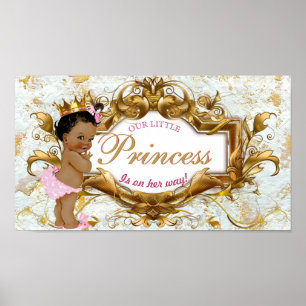 Elegante afrikanische Prinzessin weißer und golden Poster