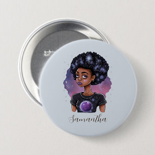 Elegante Afro-Frau Button