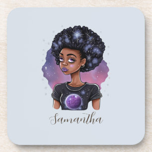 Elegante Afro-Frau Getränkeuntersetzer