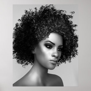 Elegante Afro-Frisur Poster