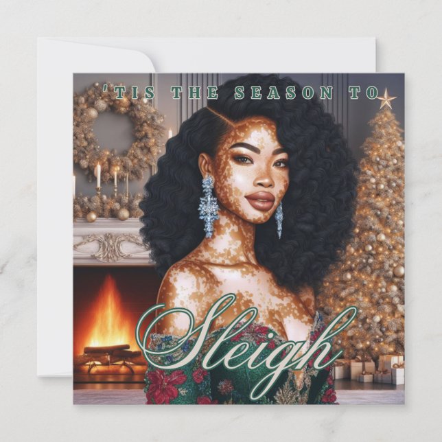 Elegante afroamerikanische Vitiligo Beauty (Vorderseite)