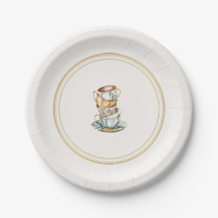 Elegante Afternoon-Tea-Brautjungfern-Party-Teller Pappteller