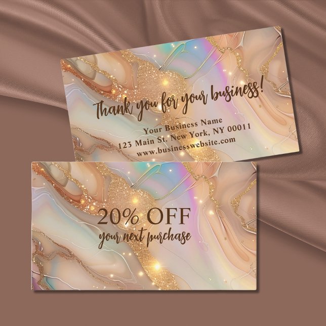 Elegante Agate Glitzer Business Discount Card Rabattkarte (Von Creator hochgeladen)