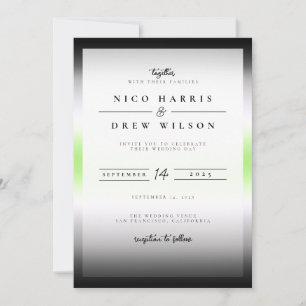 Elegante Agender Stolz Hochzeit Einladung
