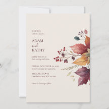 Elegante Ahornblatt Herbst Hochzeitseinladung