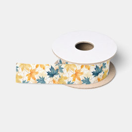 Elegante AhornBlätter fallen Dankbarer Erntedank Satinband