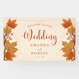 Elegante Ahornblätter-Hochzeit im Herbst Banner