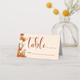 Elegante Ahornblätter-Hochzeit im Herbst Platzkarte