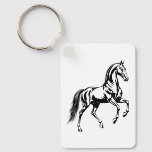 Elegante Akhal-Teke-Pferd stilisierte Illustration Schlüsselanhänger