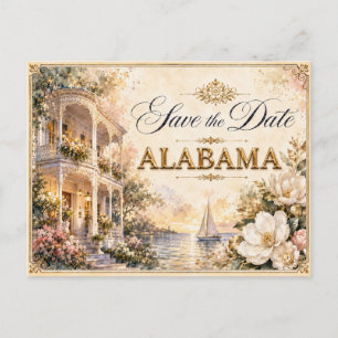 Elegante Alabama Save-the-Date-Hochzeits-Einladung Postkarte